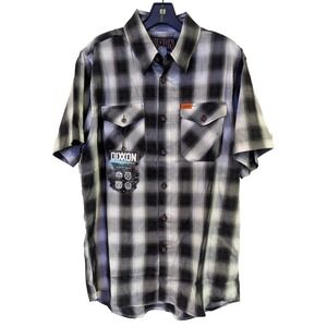 Dixxon Flannel NWT Ross Alley Black & White Plaid Bamboo Short Sleeve‎ Shirt